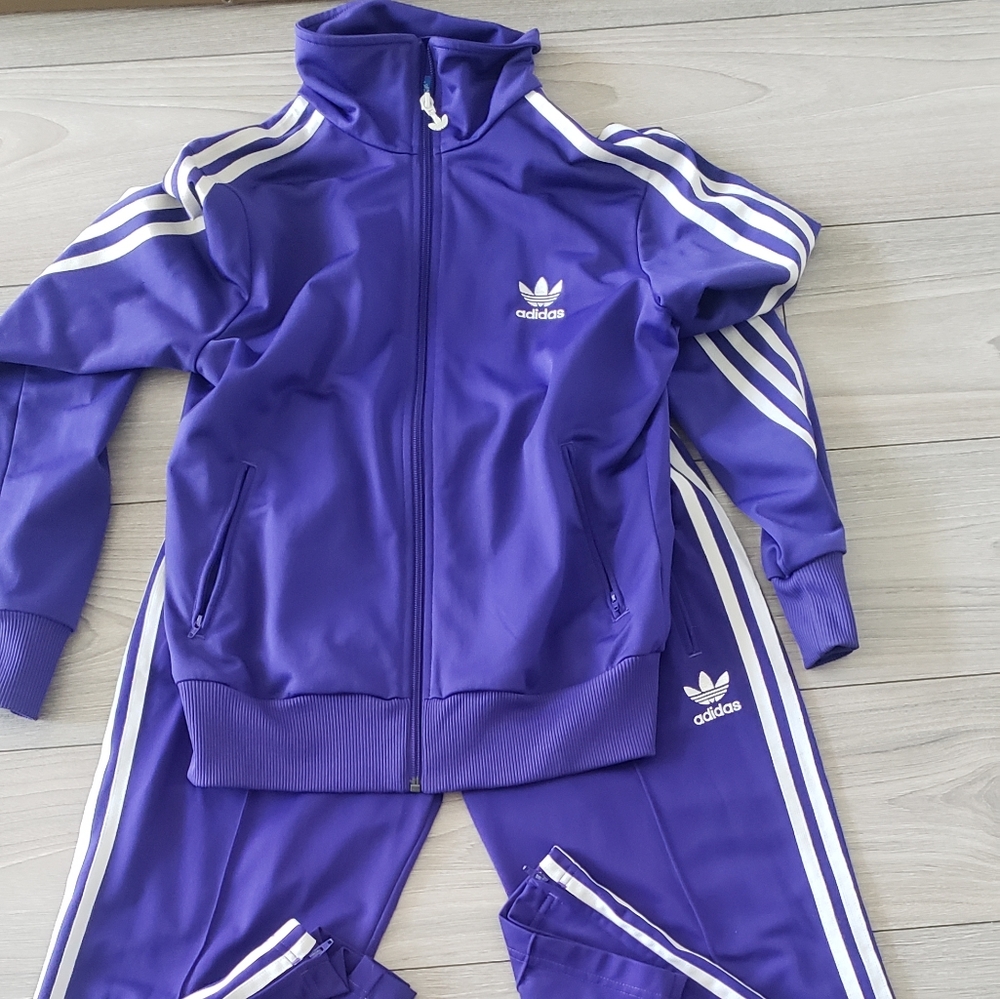 Royal Purple Retro Style Adidas Tracksuit